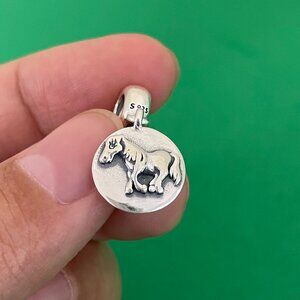 Pandora Rare Chinese Zodiac Horse Sterling Silver Dangle Charm